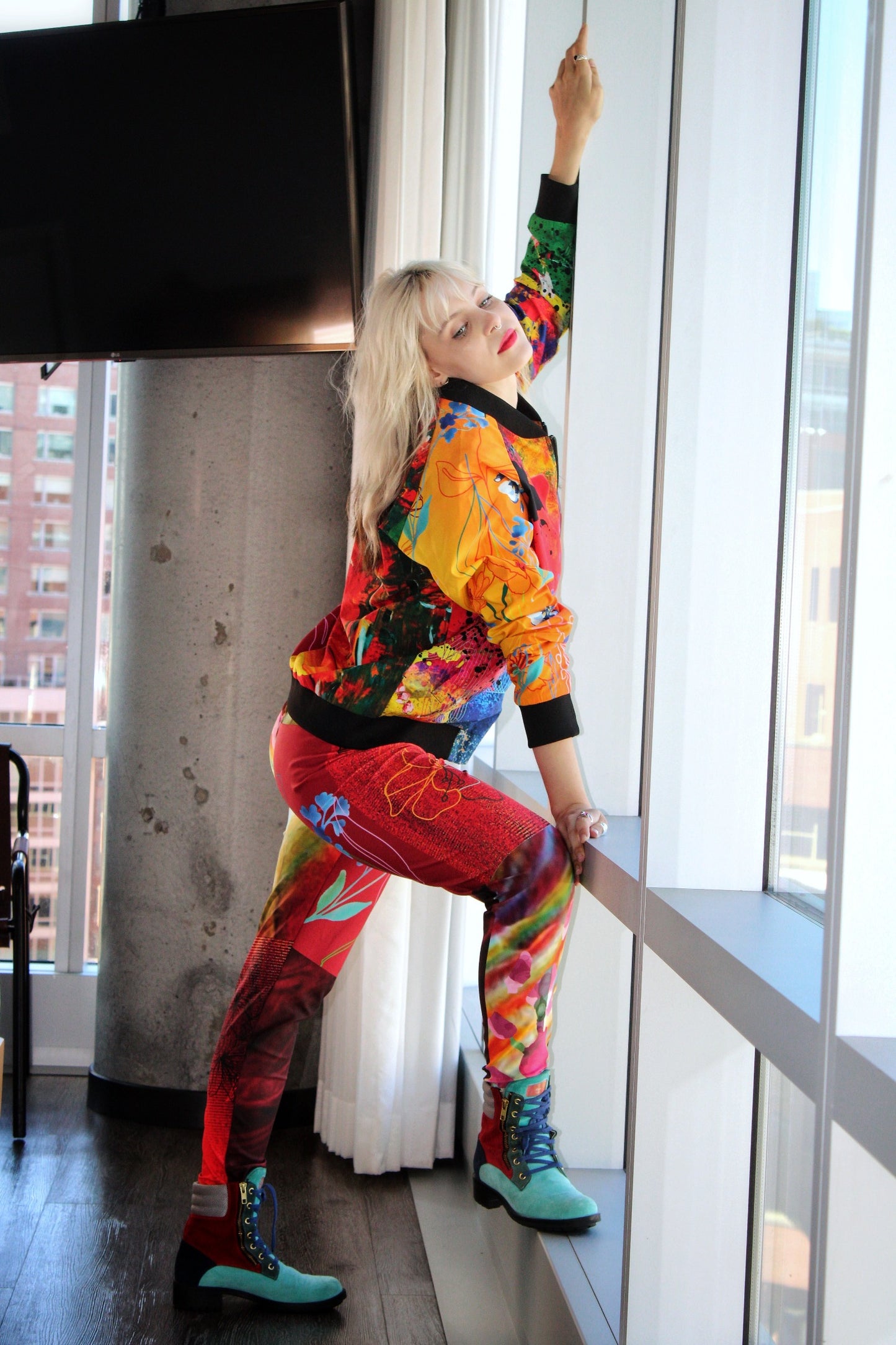 Fall Vibrance Floral Bomber Jacket