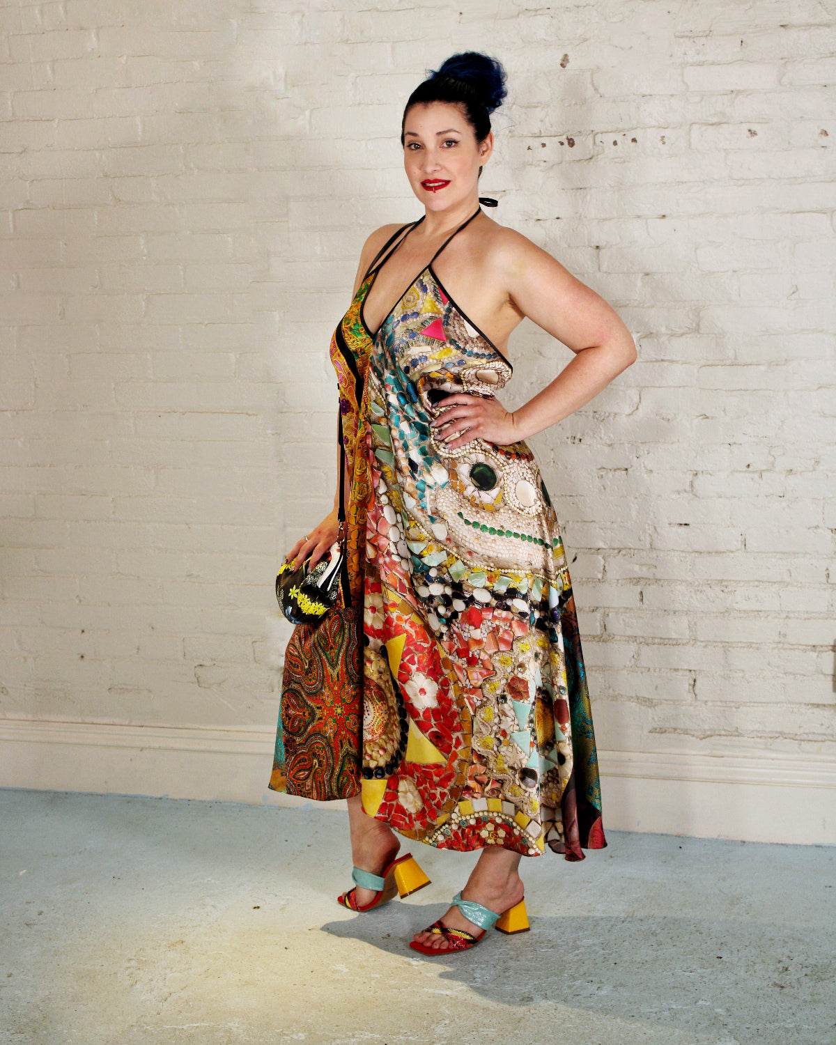 Mosaic Halter Maxi Dress