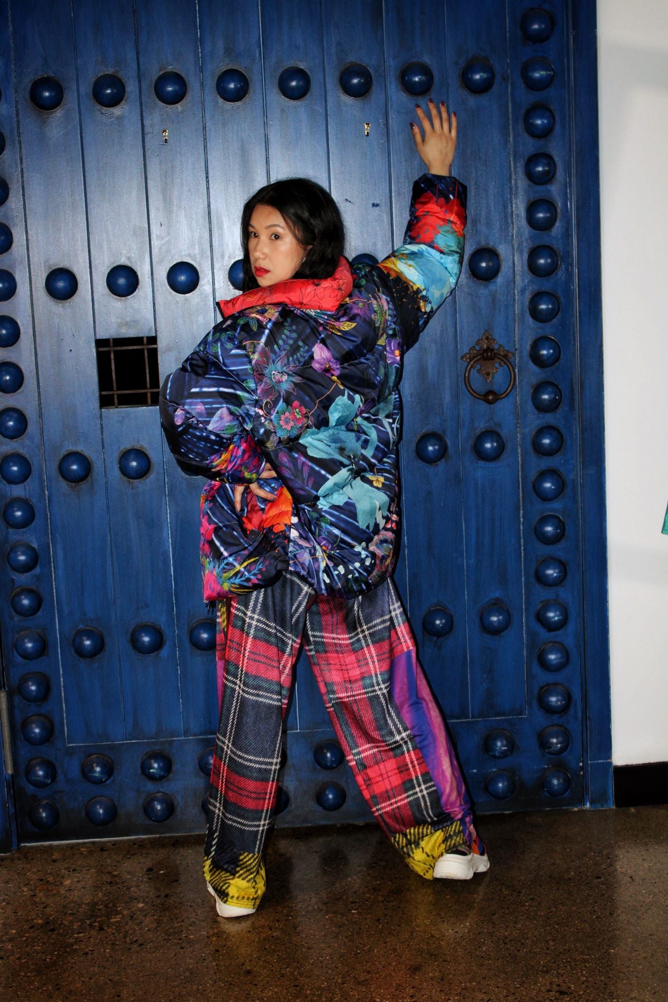 Red Plaid Drawstring Pants