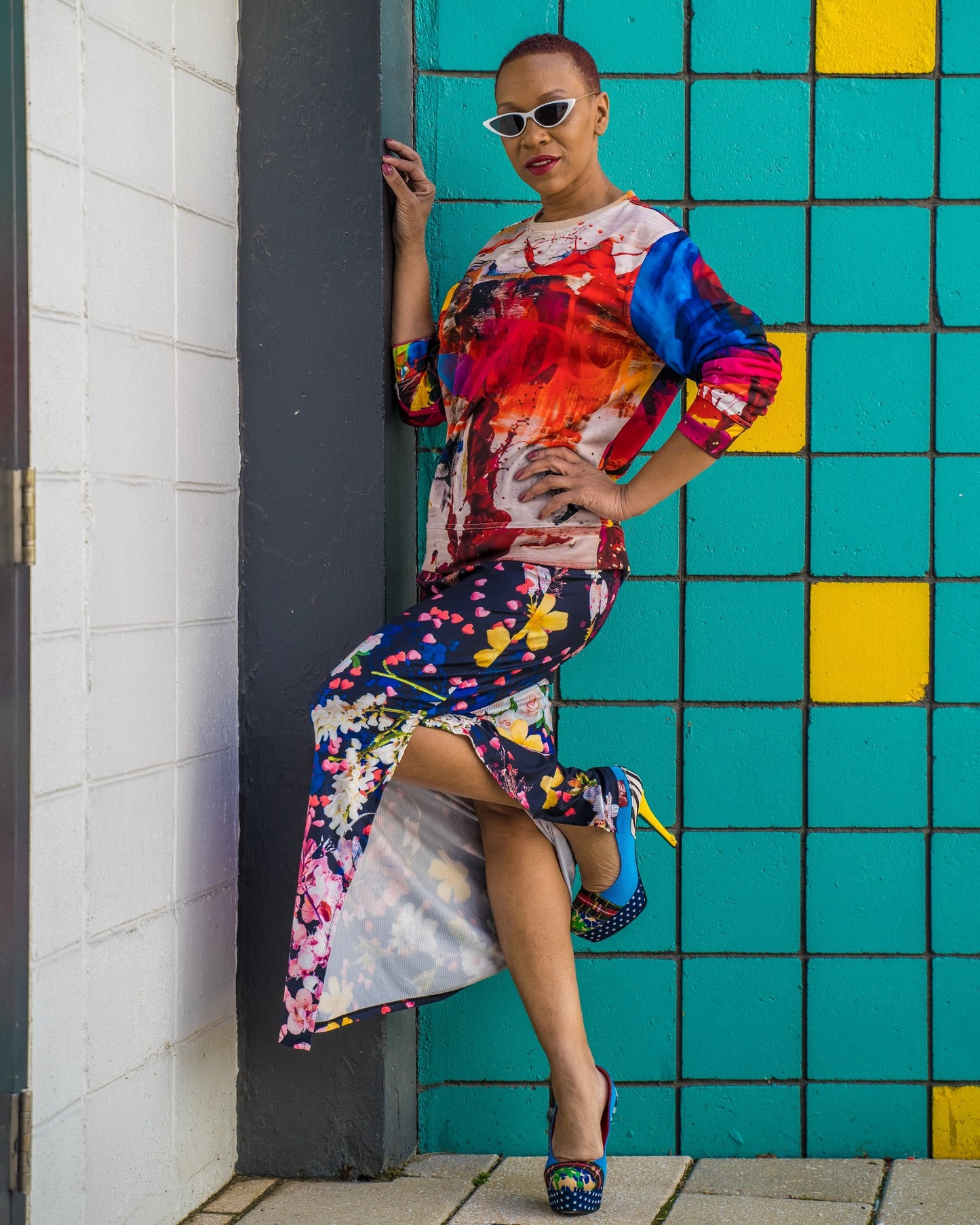 Black Floral Skirt