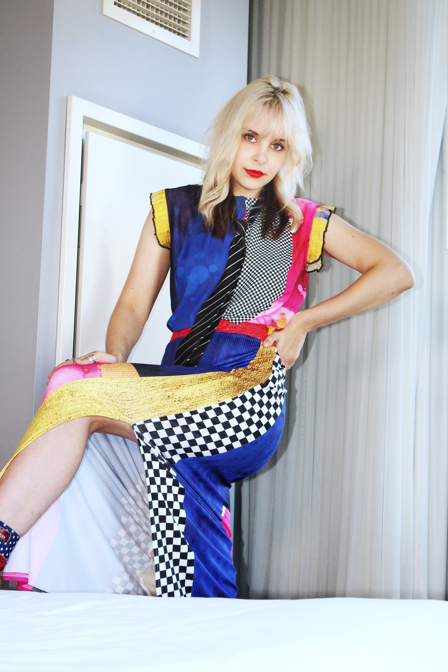Color Block Striped Skirt