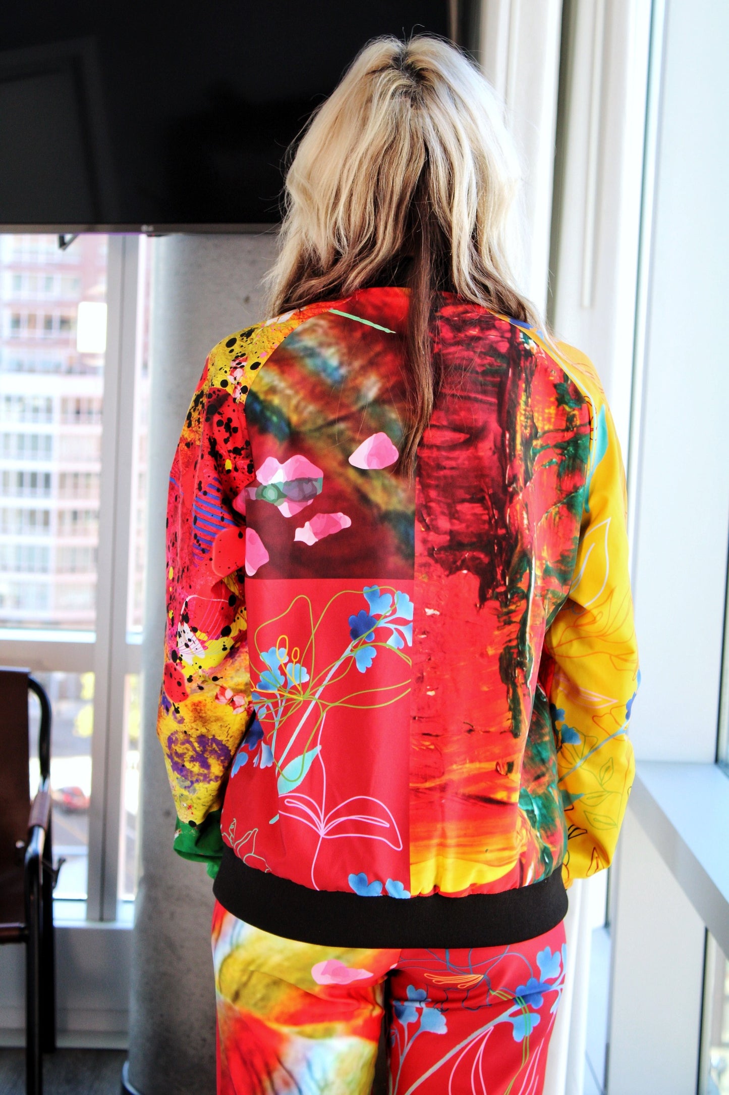 Fall Vibrance Floral Bomber Jacket