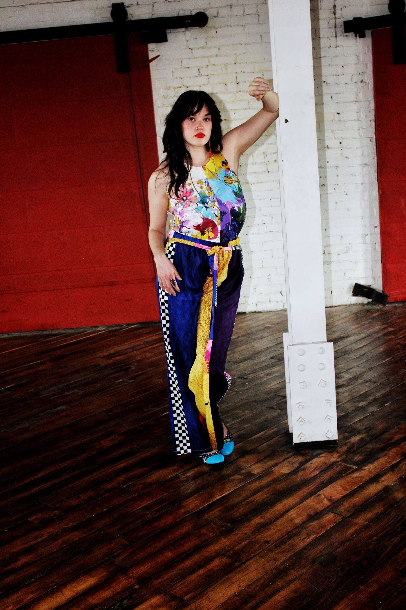 Color Block Striped Flowy Pants