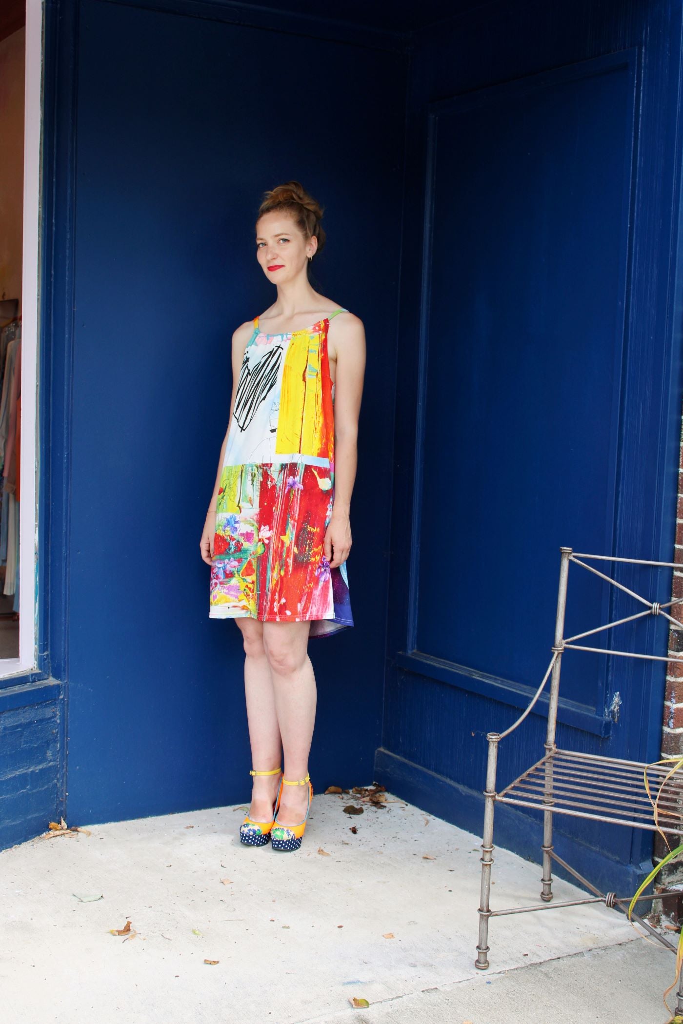 Love as a Painted Garden Trapeze Dress