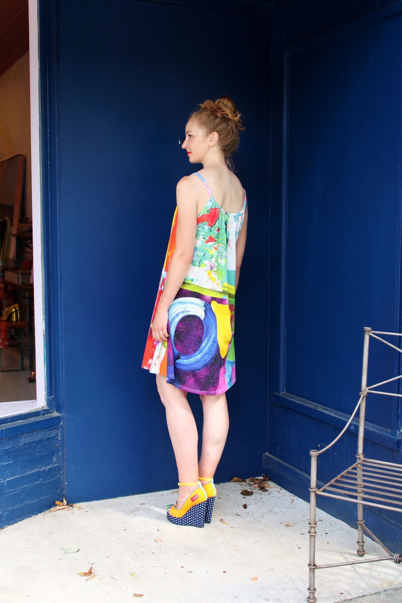 Love as a Painted Garden Trapeze Dress