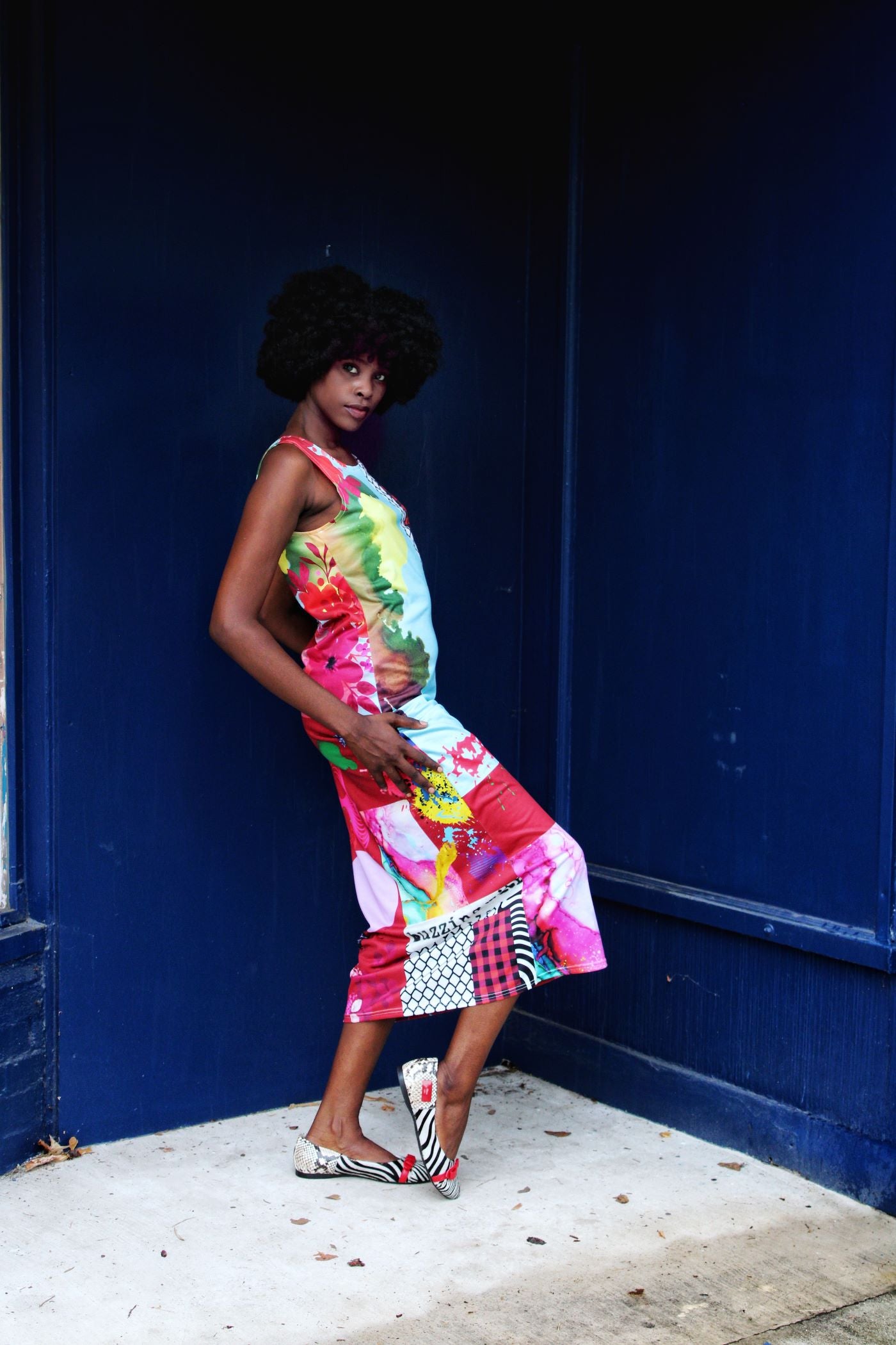 Blue Skies Bring Color Long Jersey Dress