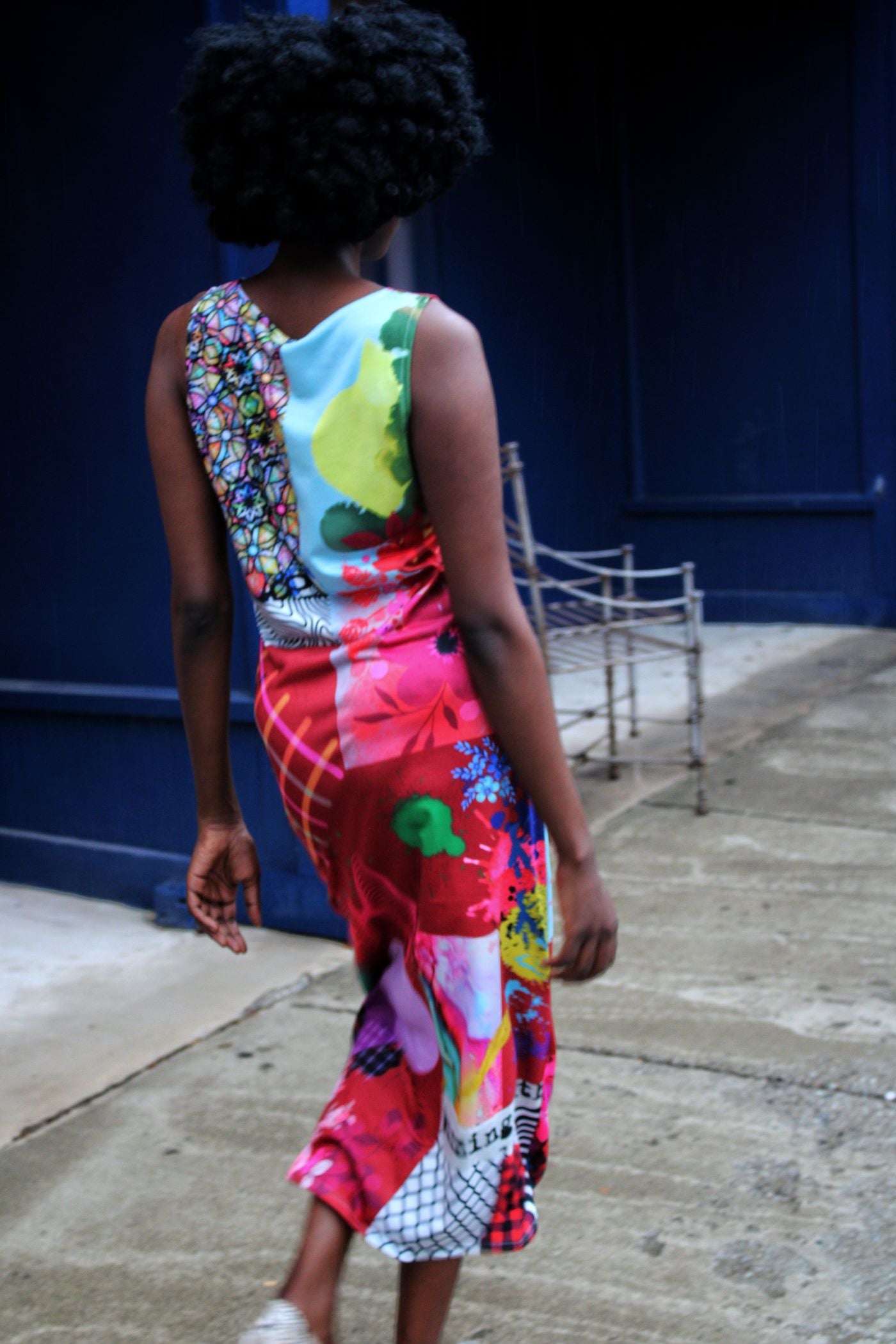 Blue Skies Bring Color Long Jersey Dress