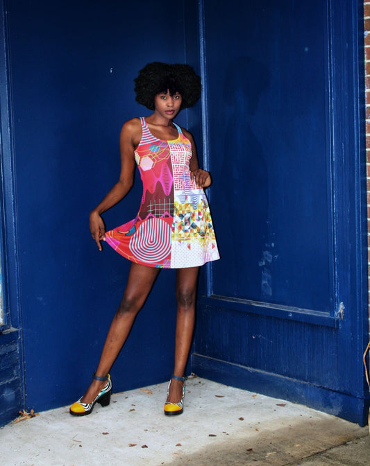 Glow Up Multi Skater Dress