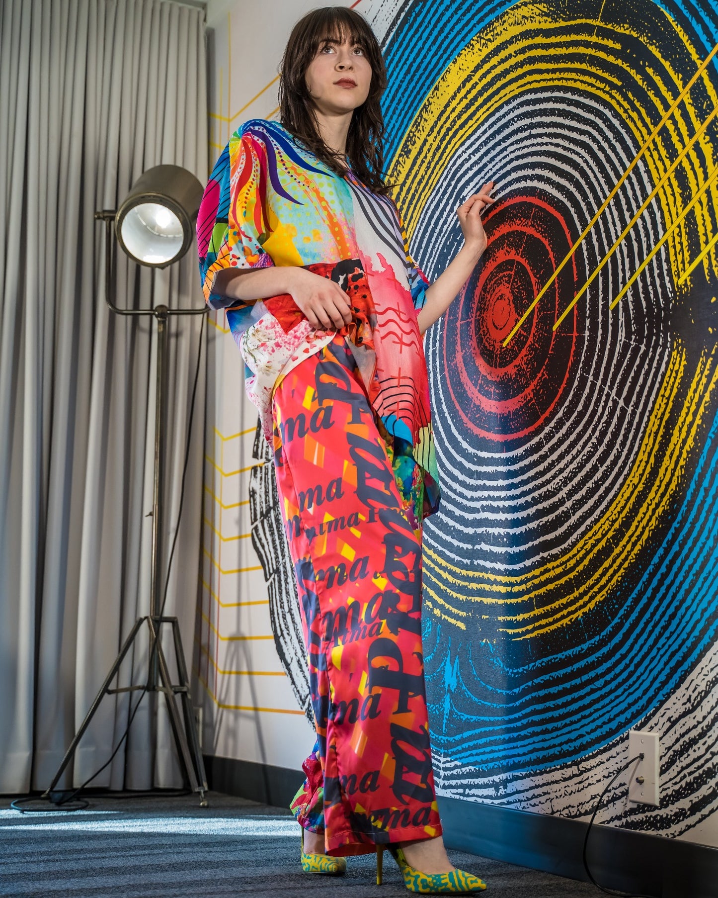 Splash Wide Leg Flowy Pants