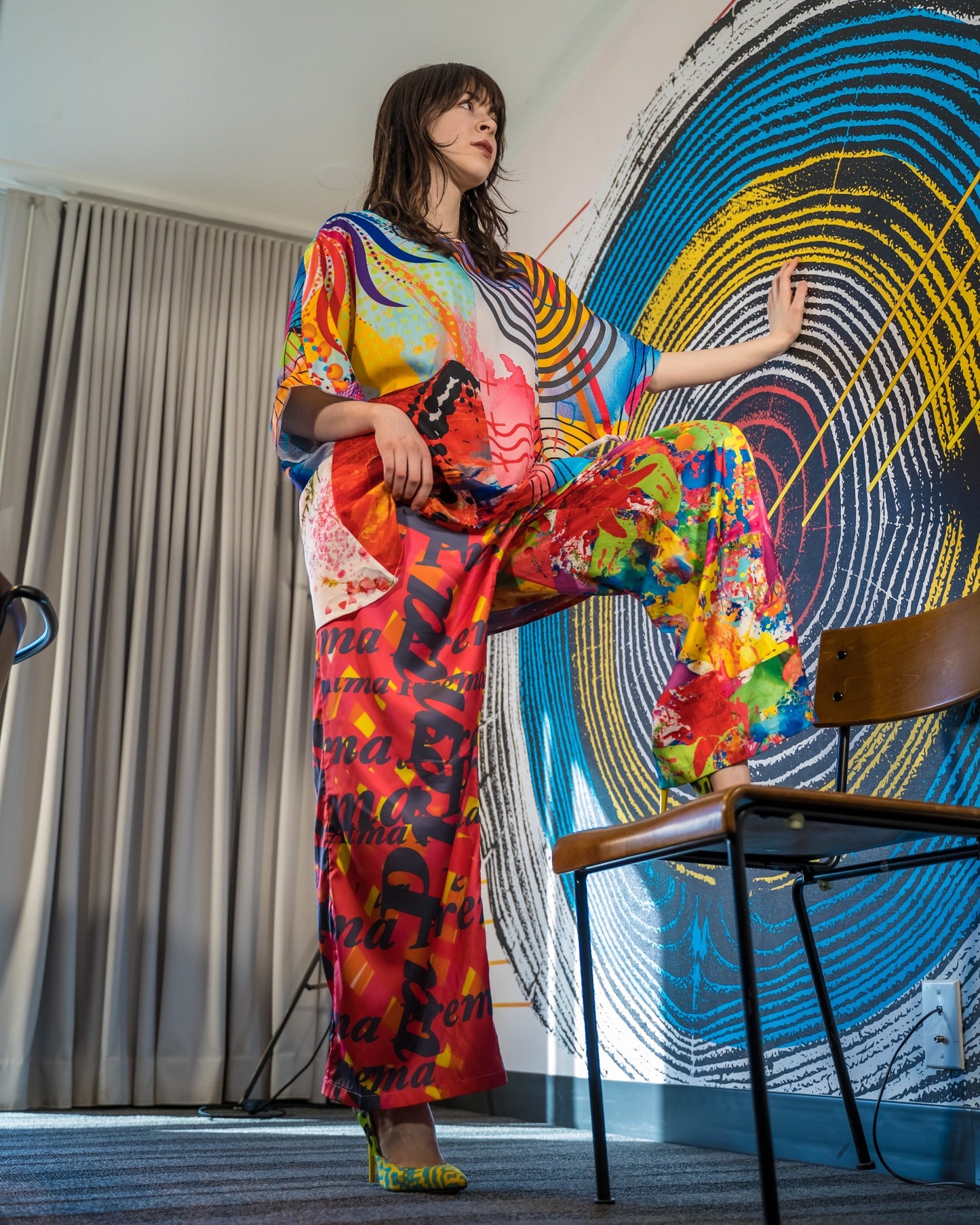 Splash Wide Leg Flowy Pants