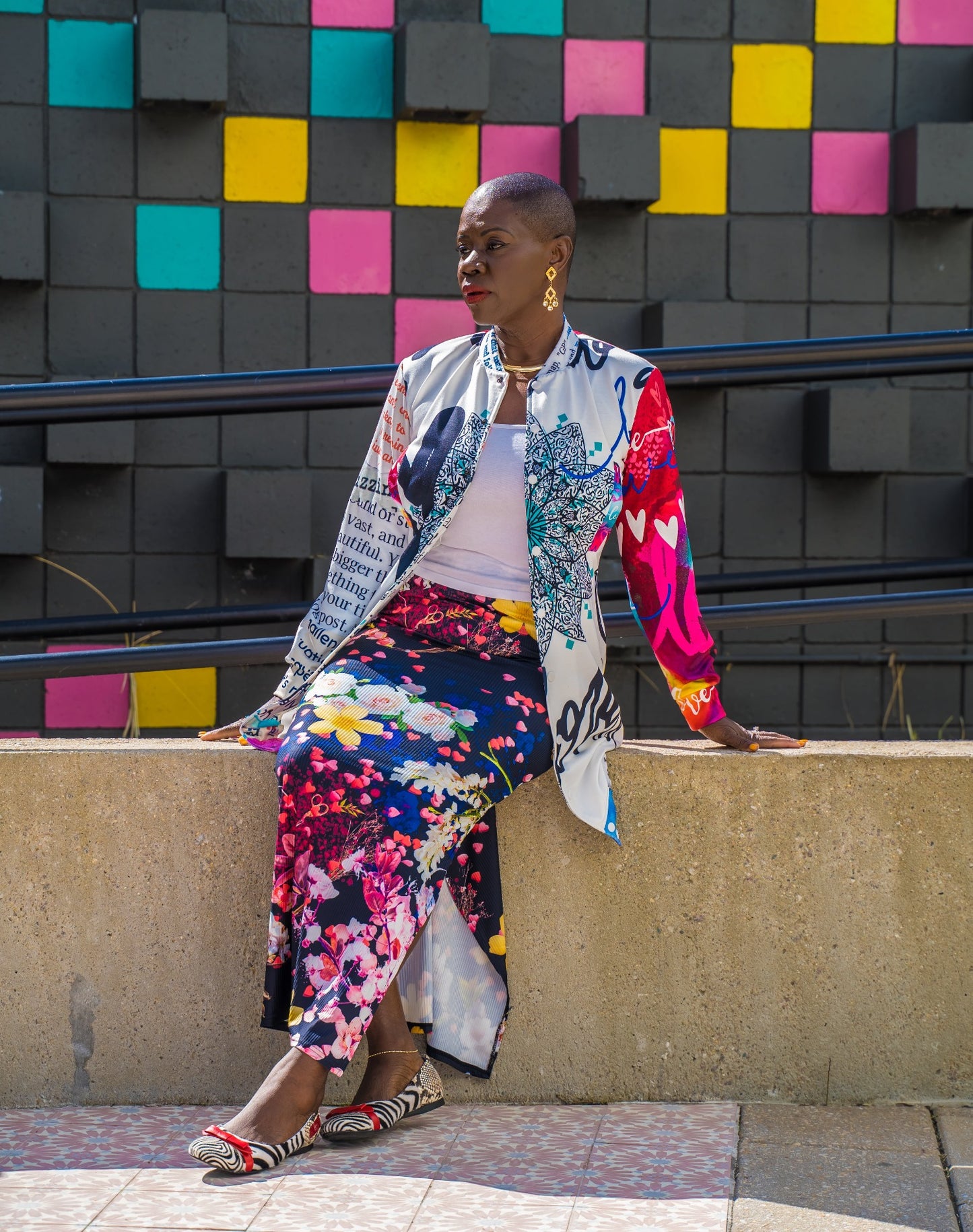 Black Floral Skirt