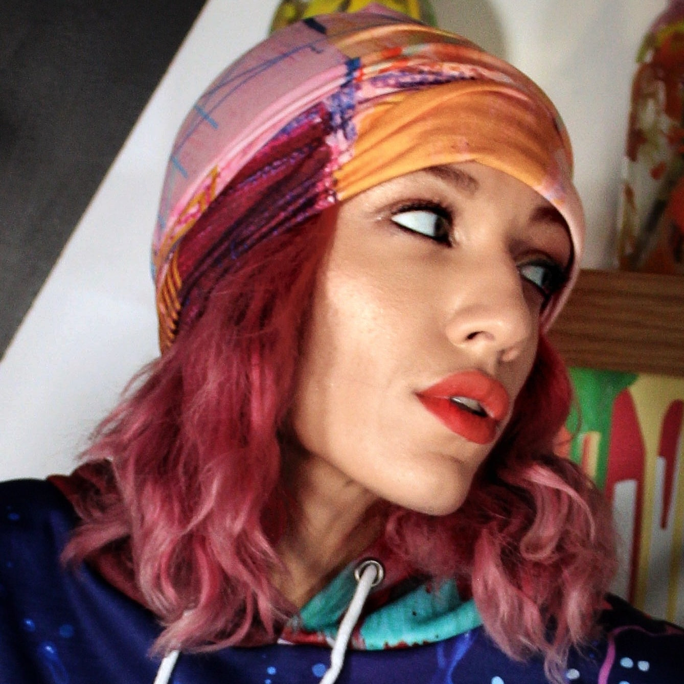 Pink Paint Splash Beanie