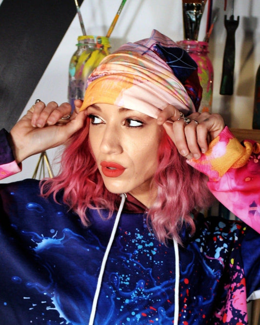 Pink Paint Splash Beanie