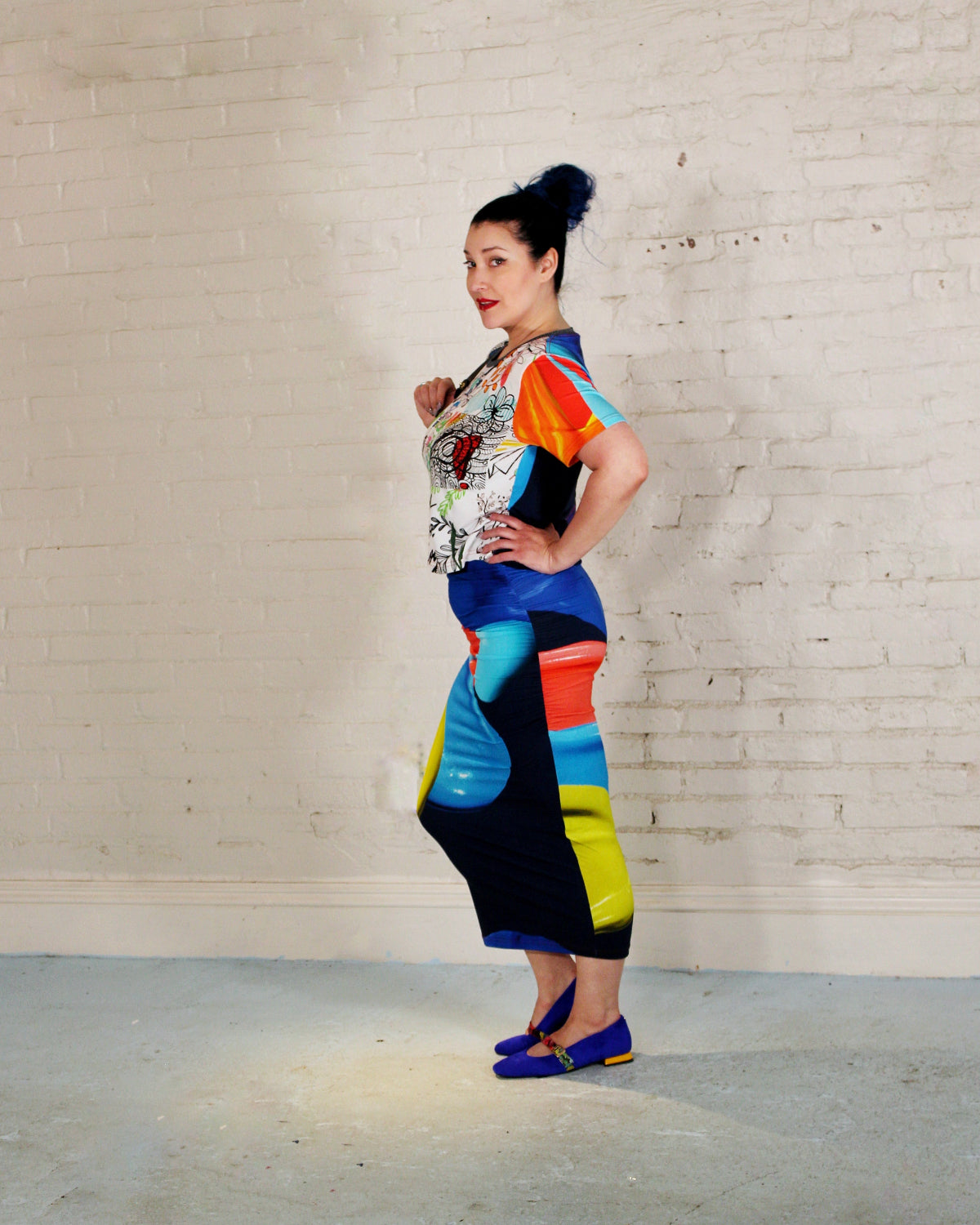 Chroma Bliss Shirred Skirt