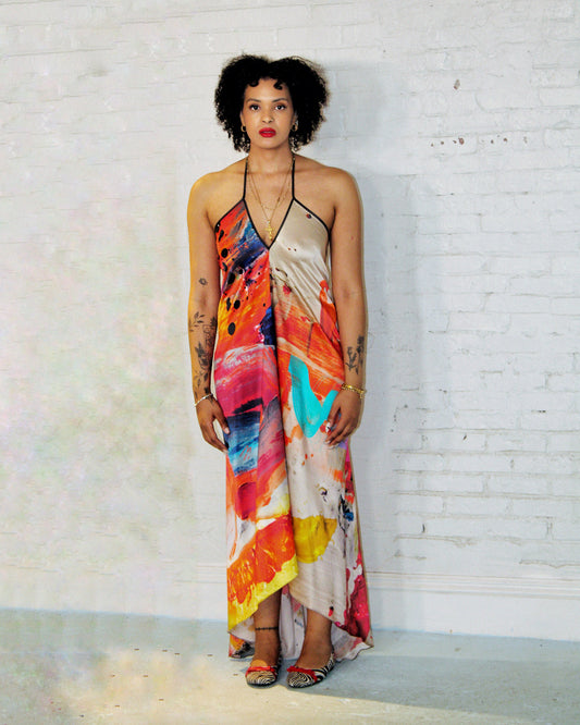 Volcanic Halter Maxi Dress