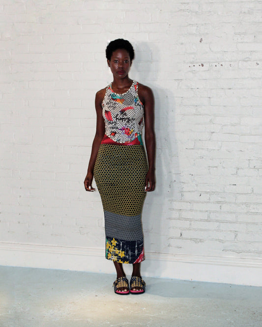 Starry Field Shirred Skirt