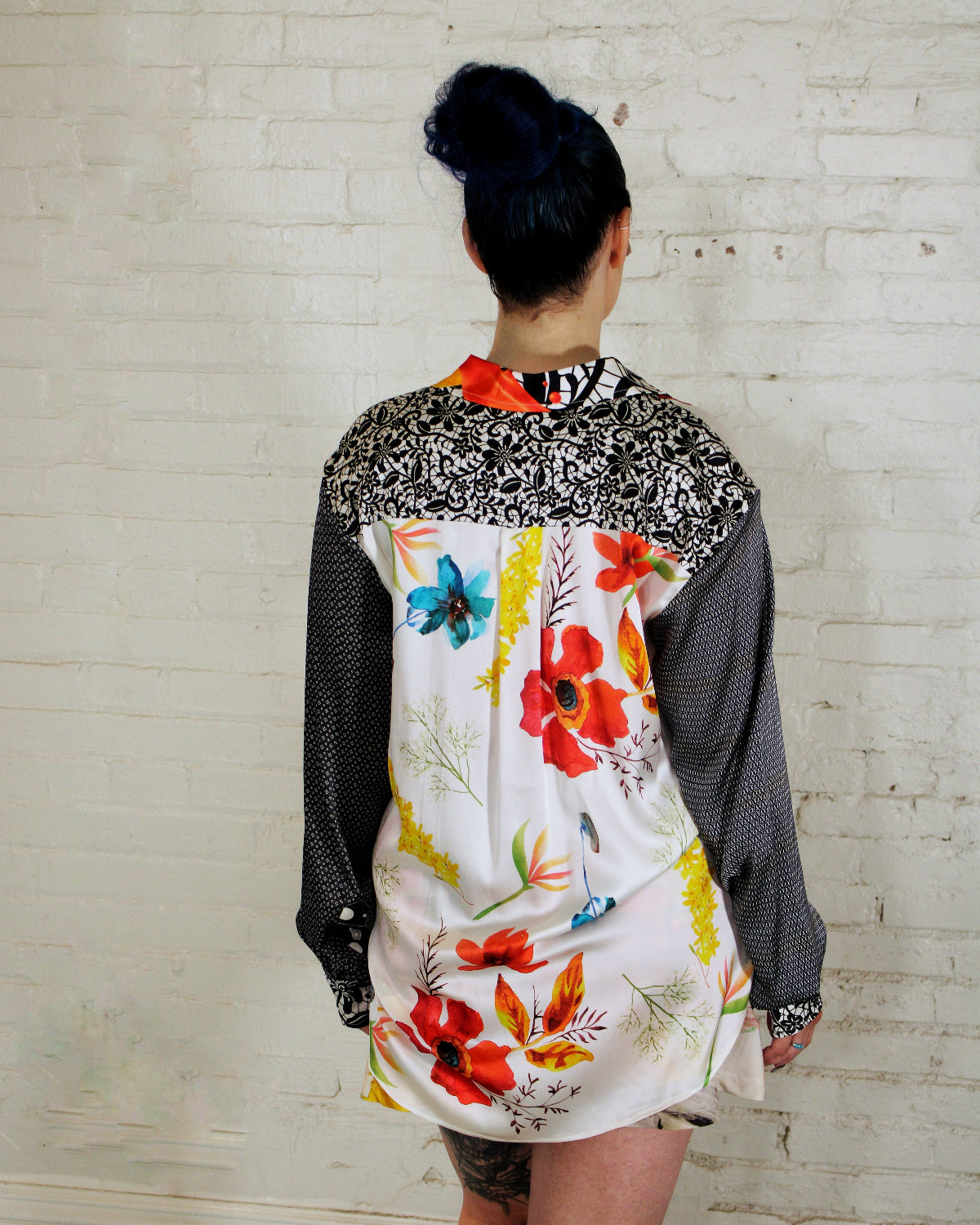 White Floral Bliss Oversized Shirt