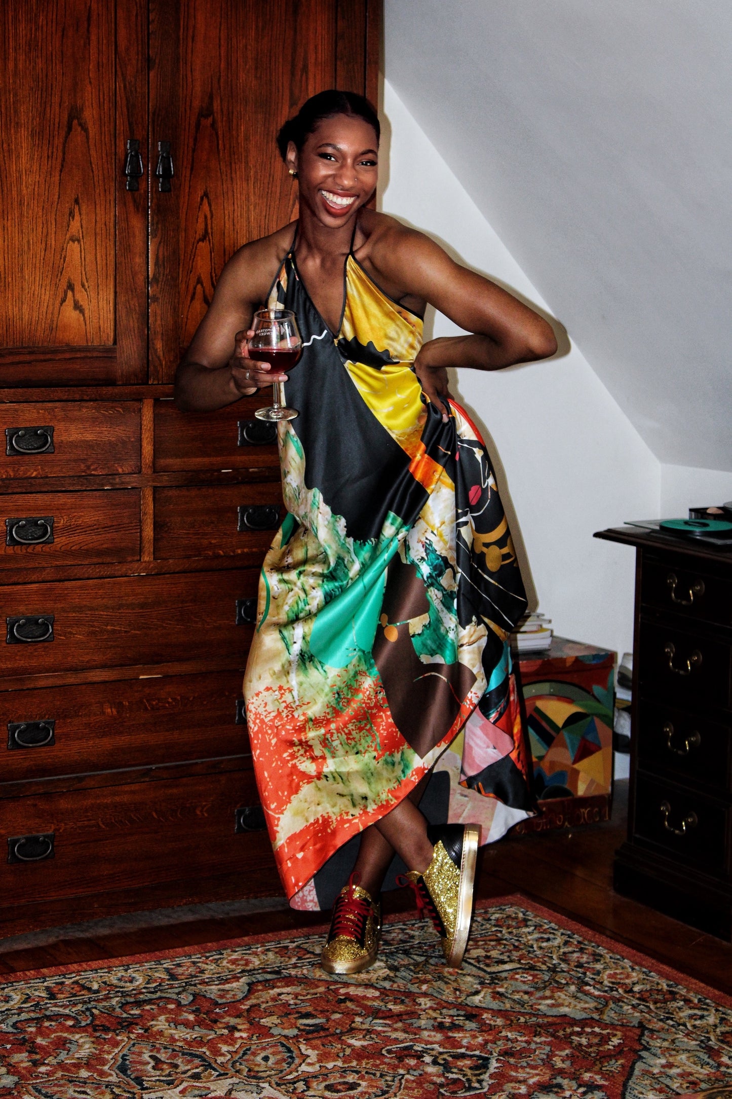 Phenomenally Black Halter Maxi Dress