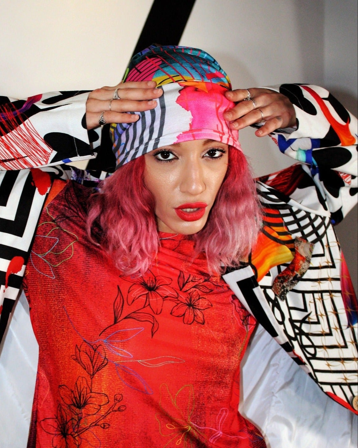 Blue Multi Graphic Beanie