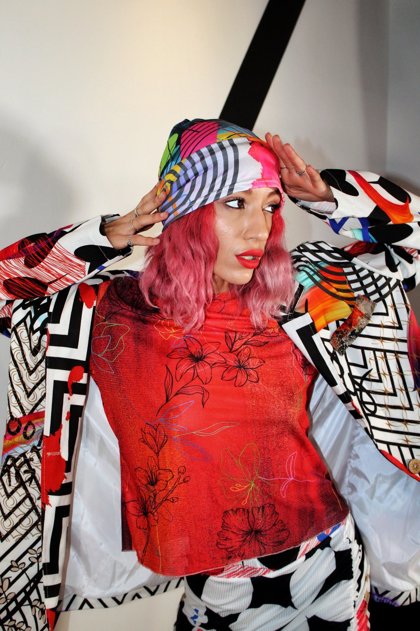 Blue Multi Graphic Beanie