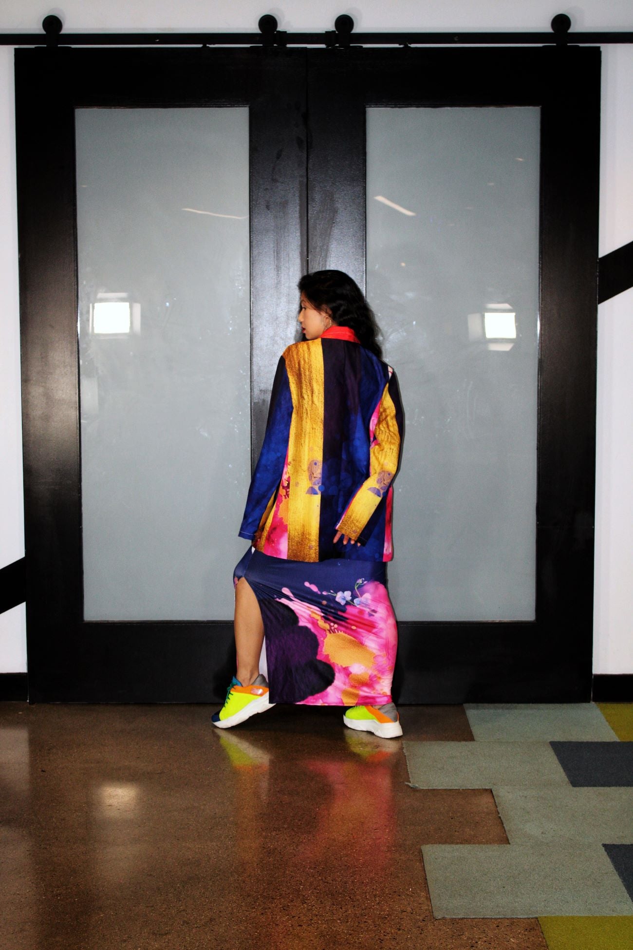 Color Block Striped Blazer