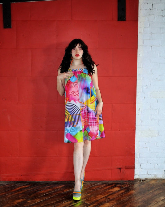 New Wave Rainbow Trapeze Dress