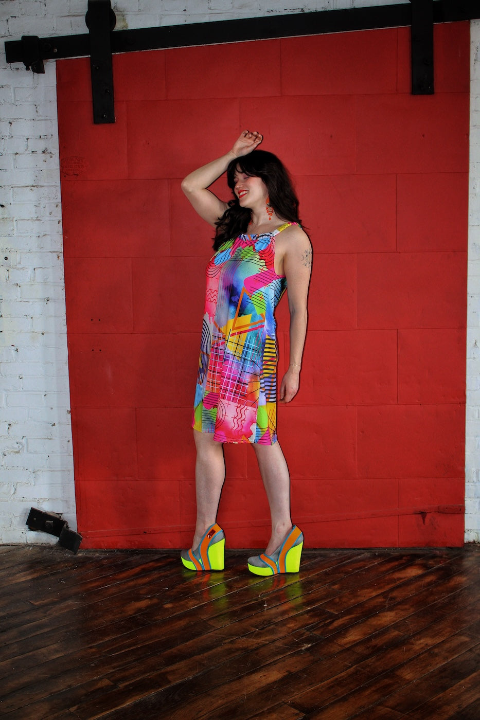 New Wave Rainbow Trapeze Dress
