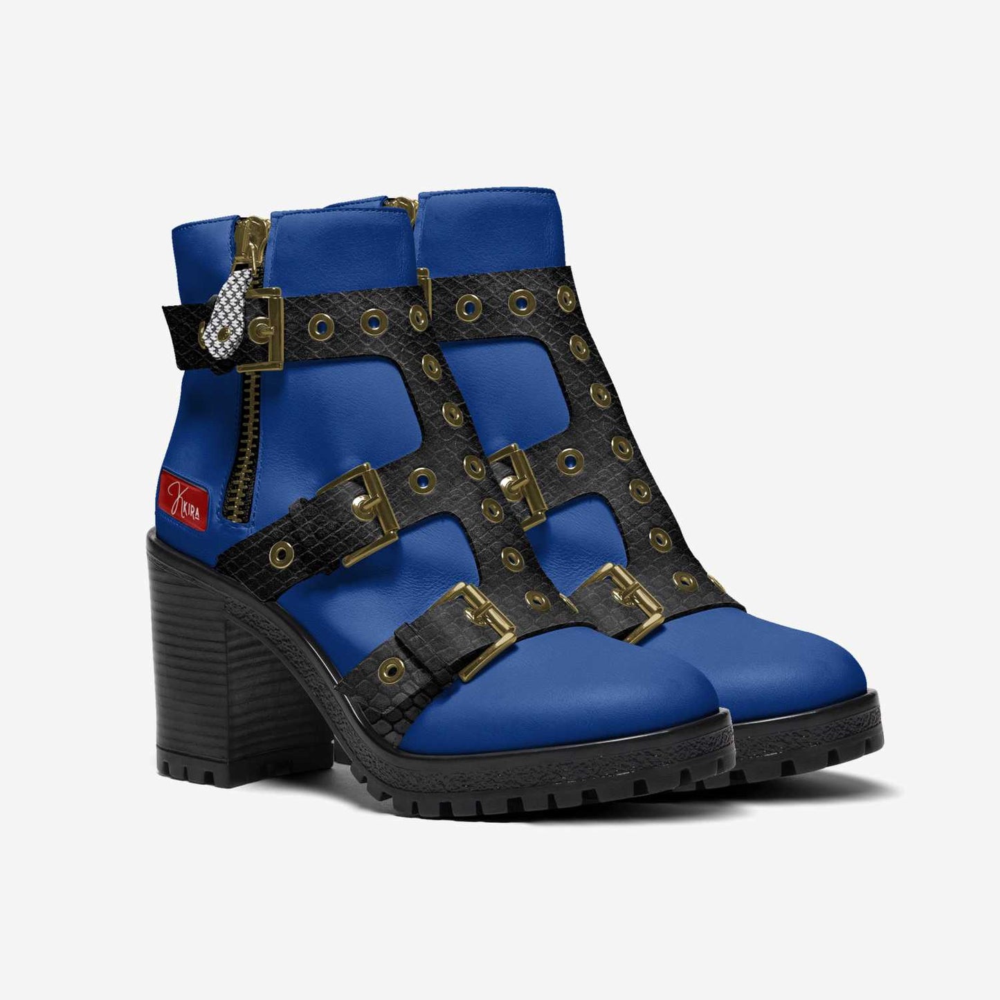 Colorful Biker Boot | Blue Biker Boot | Kkira Shoes