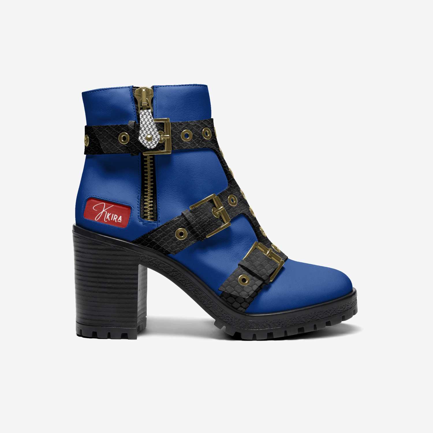 Colorful Biker Boot | Blue Biker Boot | Kkira Shoes