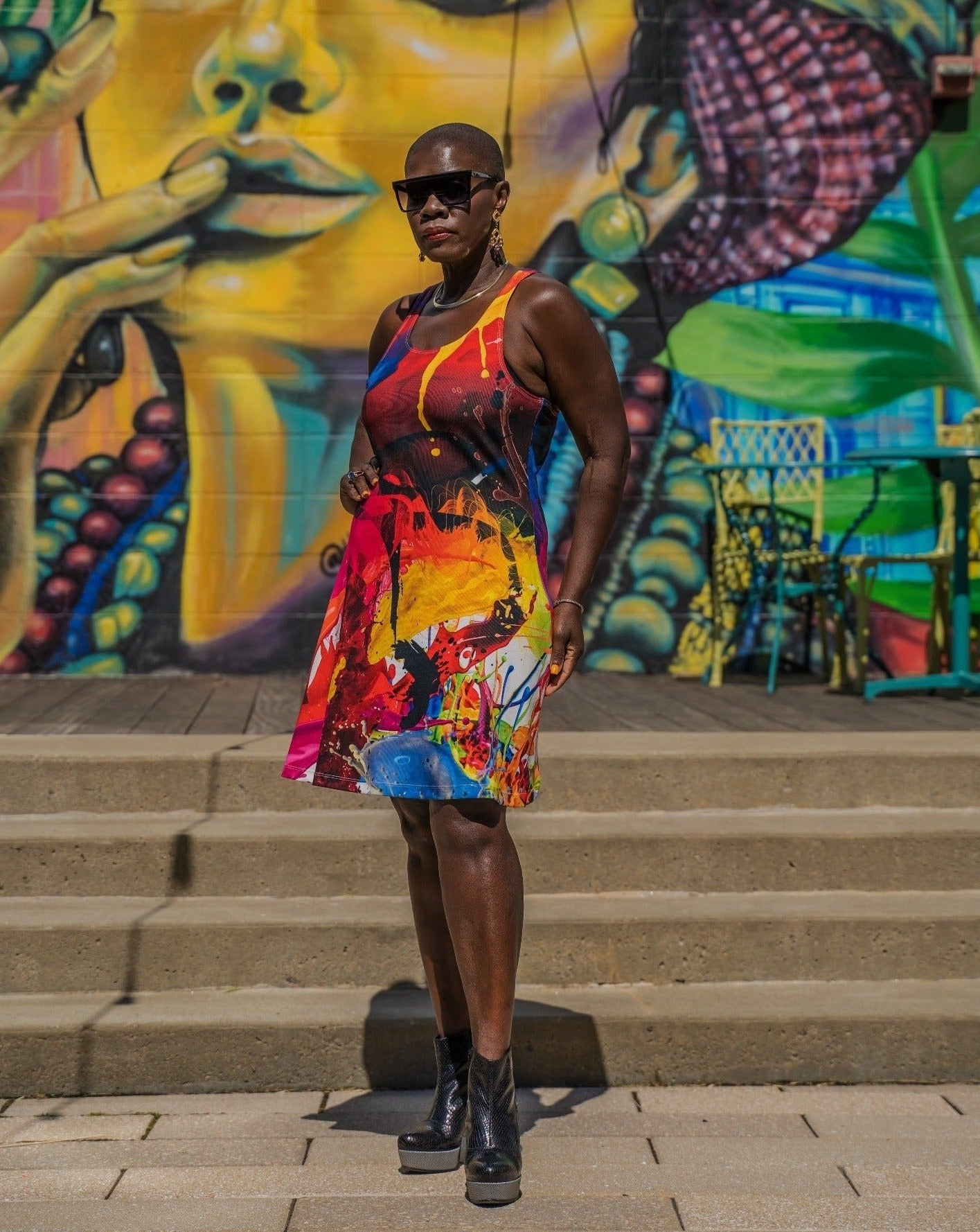 Color Splash Skater Dress