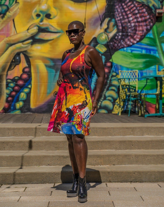 Color Splash Skater Dress
