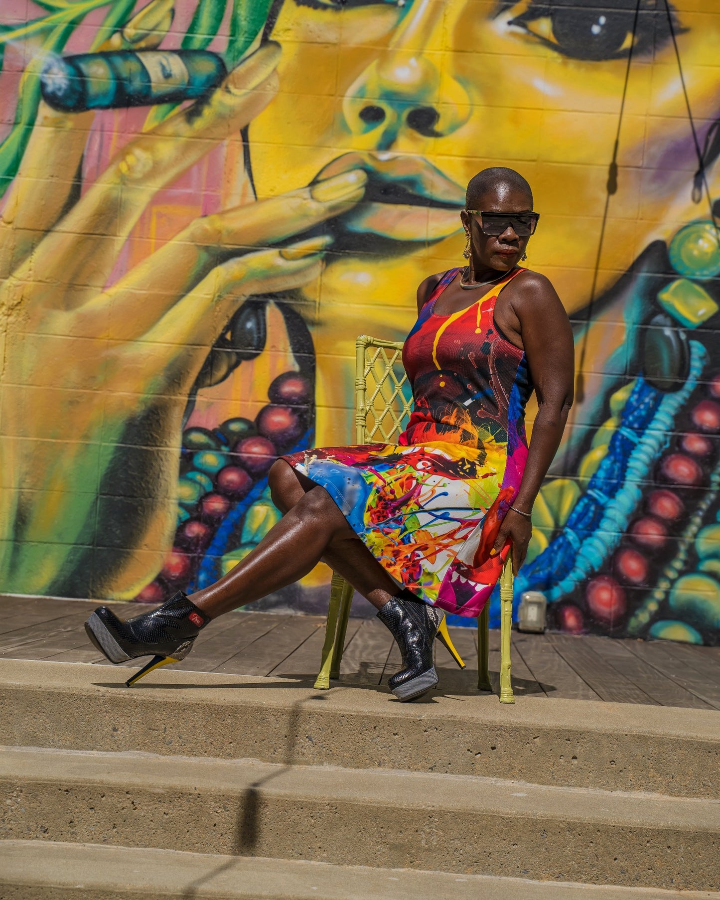 Color Splash Skater Dress